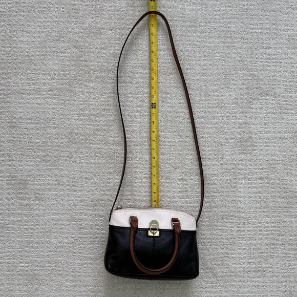 CALVIN KLEIN | Black Ivory & Brown Small Leather Crossbody Bag - Picture 6 of 7